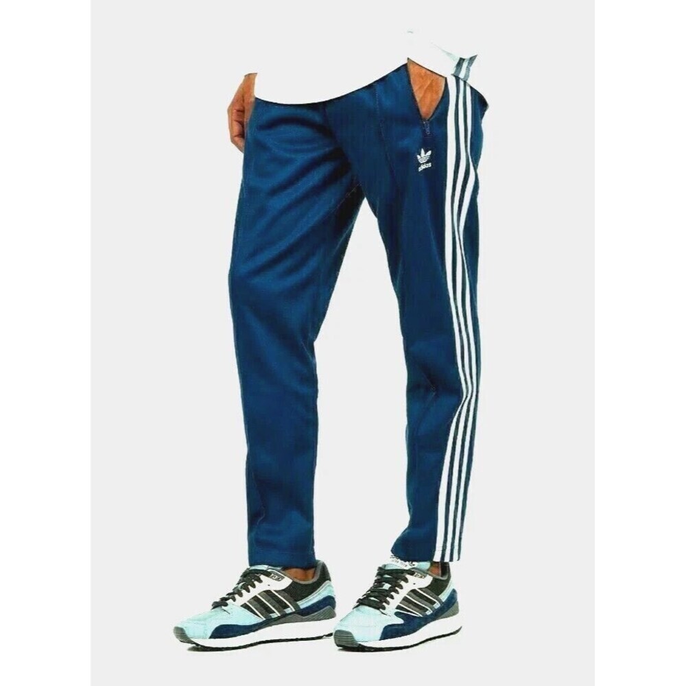 NEW Adidas Beckenbauer Track Pants Mens 2XL Blue Slim Fit Trefoil Logo